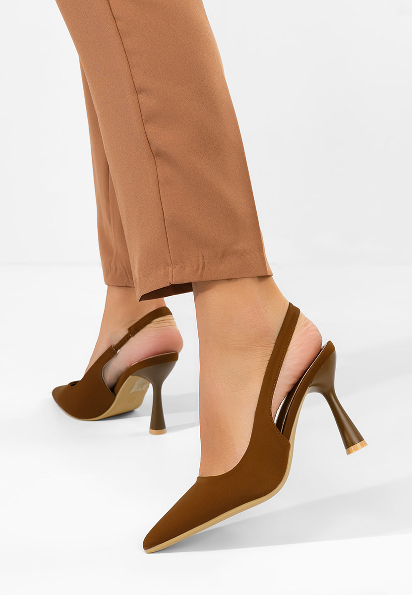 Décolleté Slingback Anabela marrone