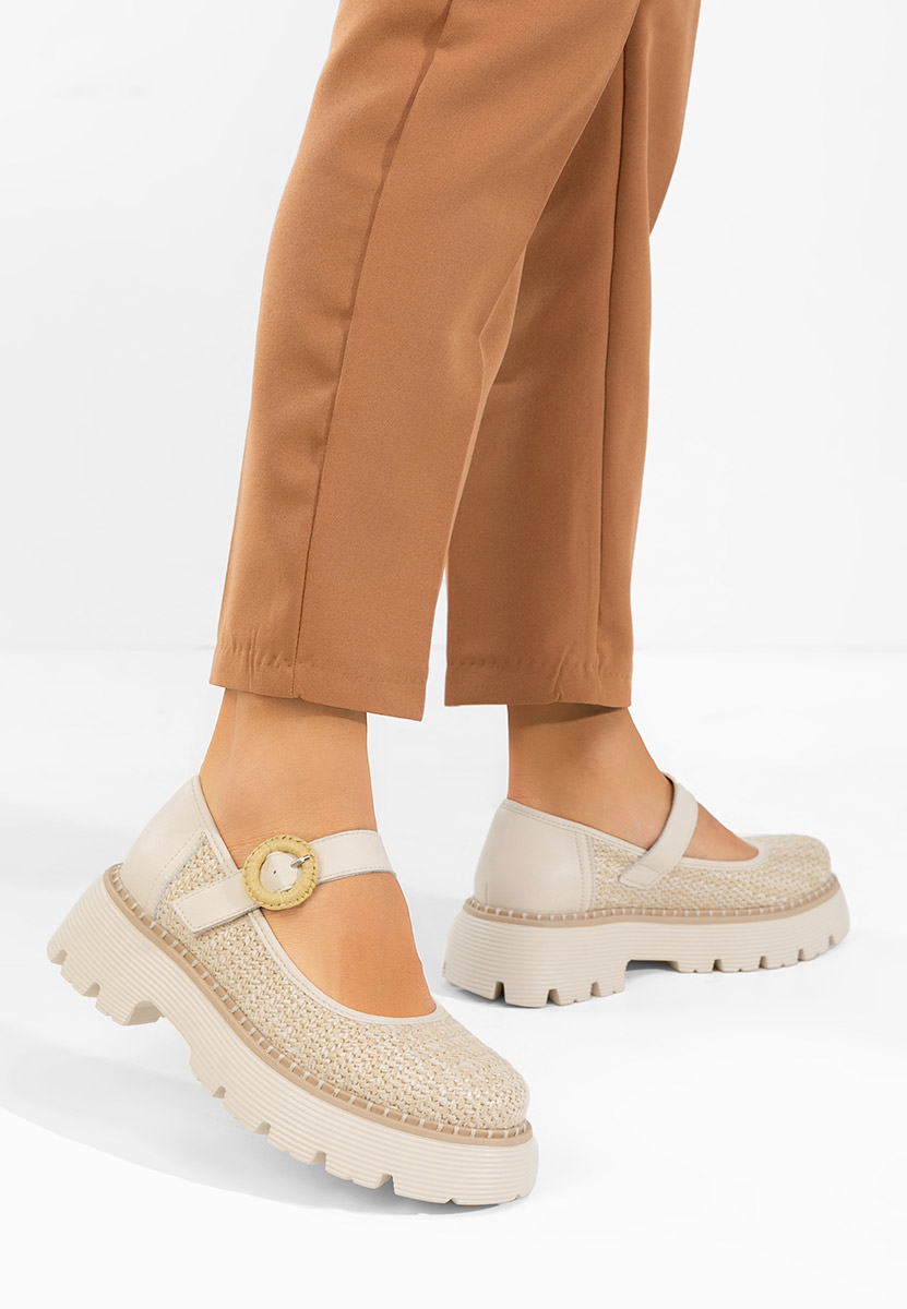 Scarpe basse donna pelle Vamya beige