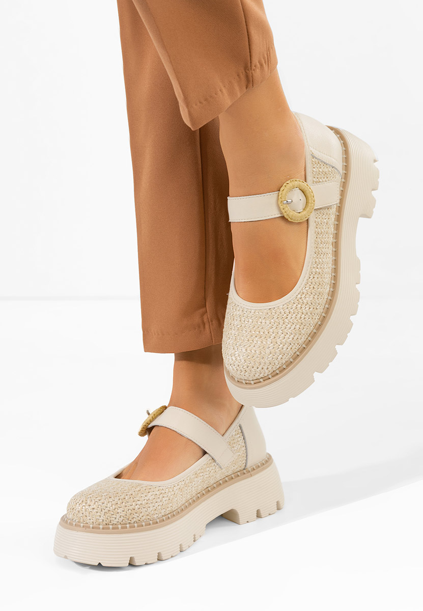Scarpe basse donna pelle Vamya beige