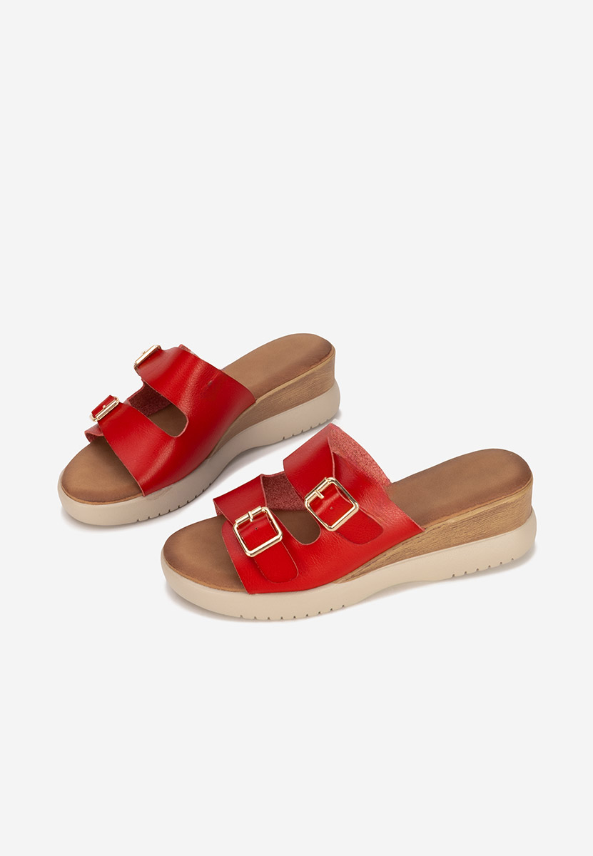 Ciabatte platform Hortensia rosso