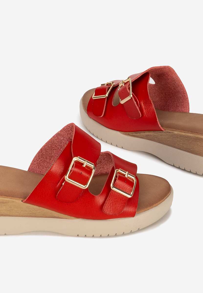 Ciabatte platform Hortensia rosso