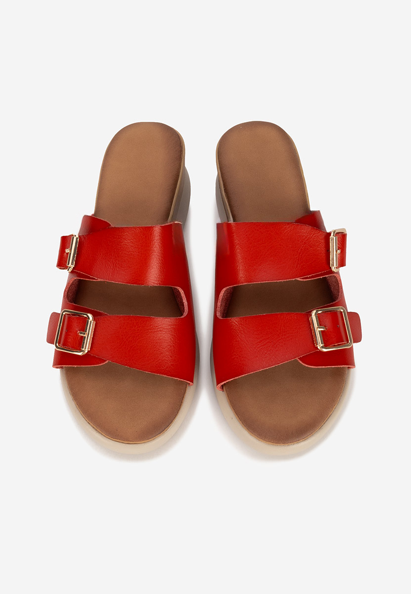 Ciabatte platform Hortensia rosso