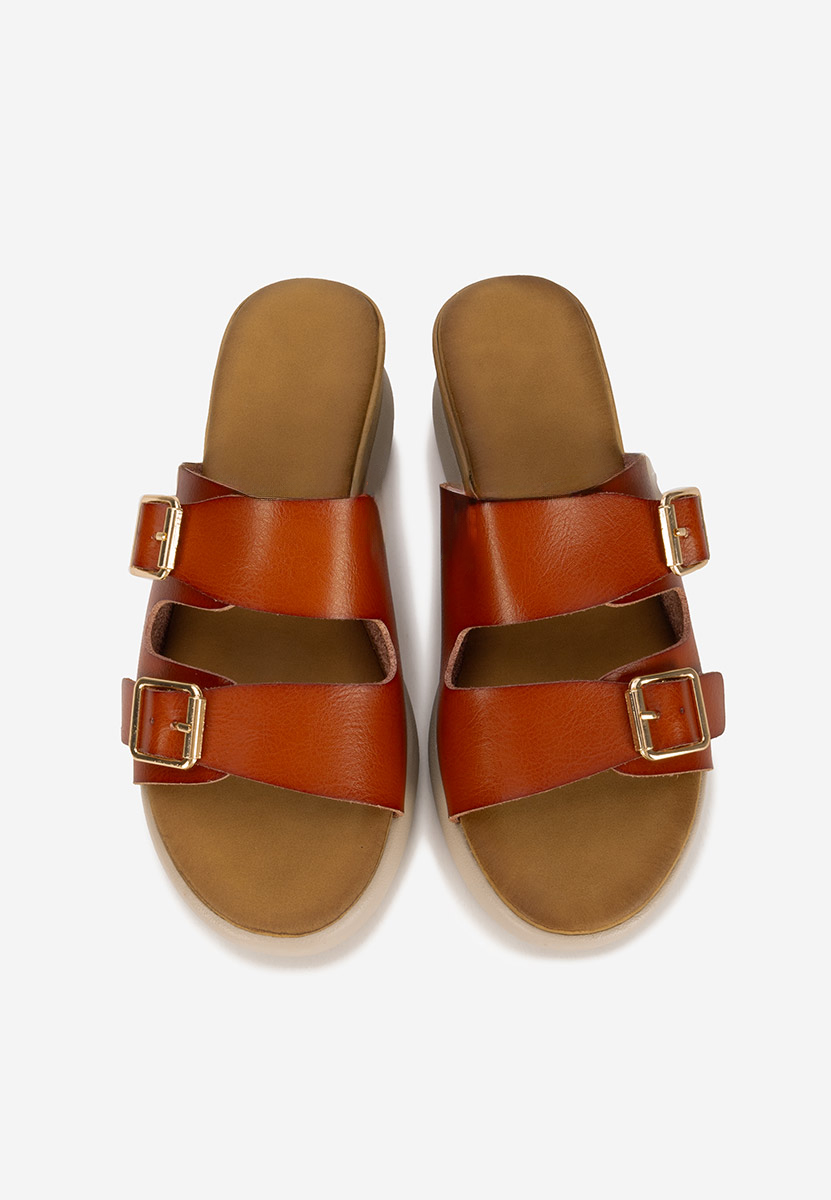 Ciabatte platform Hortensia camel