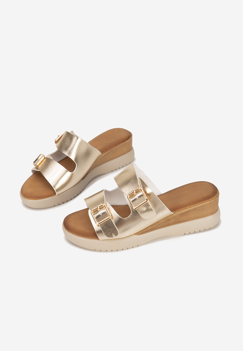 Ciabatte platform Hortensia oro