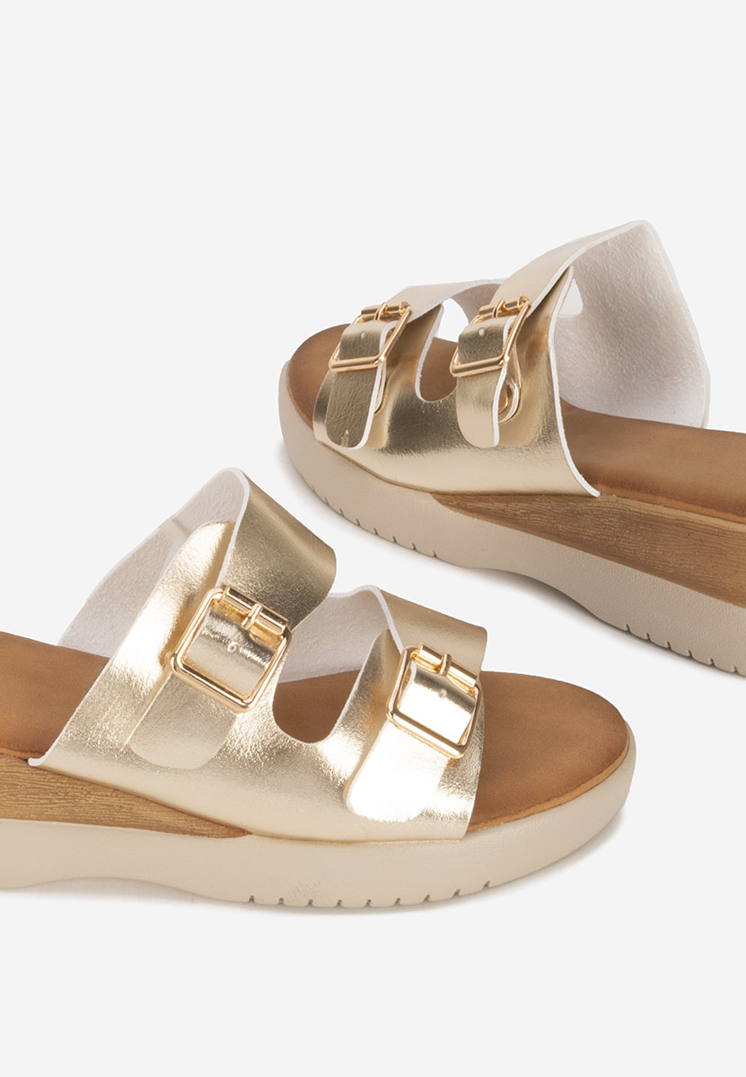 Ciabatte platform Hortensia oro