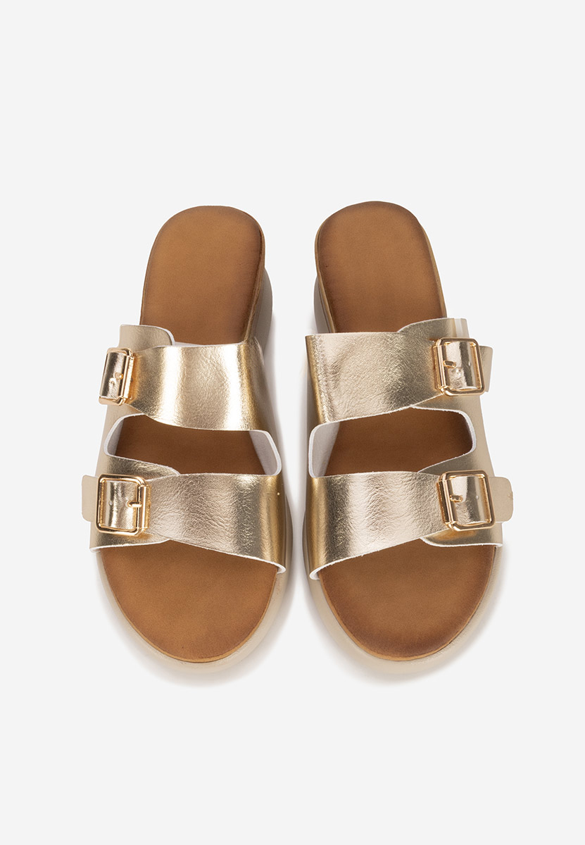 Ciabatte platform Hortensia oro