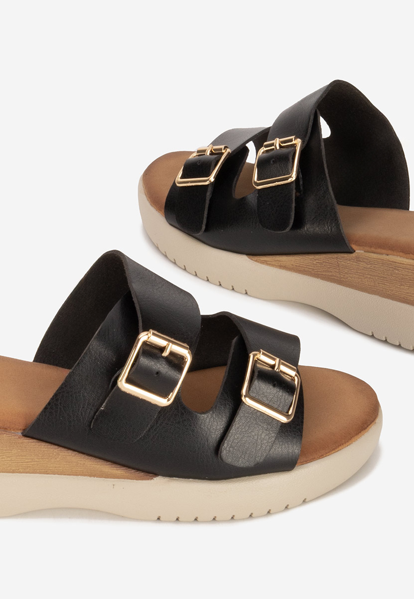 Ciabatte platform Hortensia nero