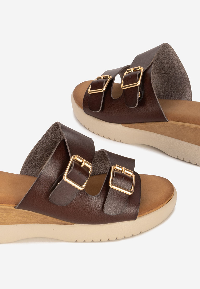 Ciabatte platform Hortensia marrone