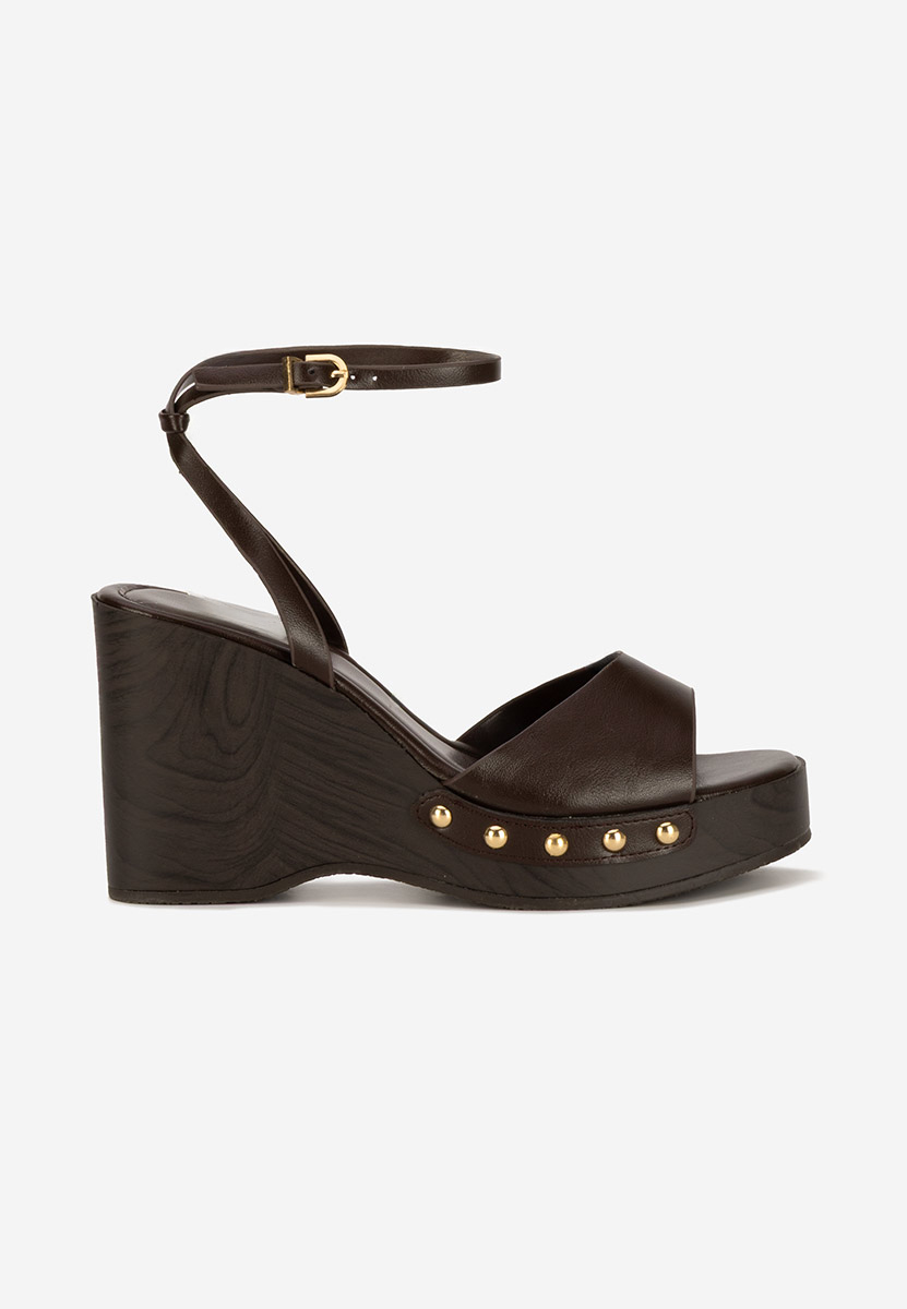 Sandali con zeppa Mirya marrone