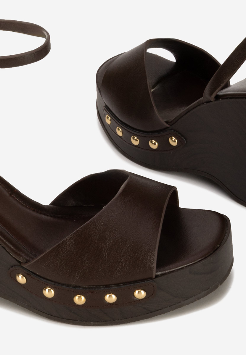 Sandali con zeppa Mirya marrone