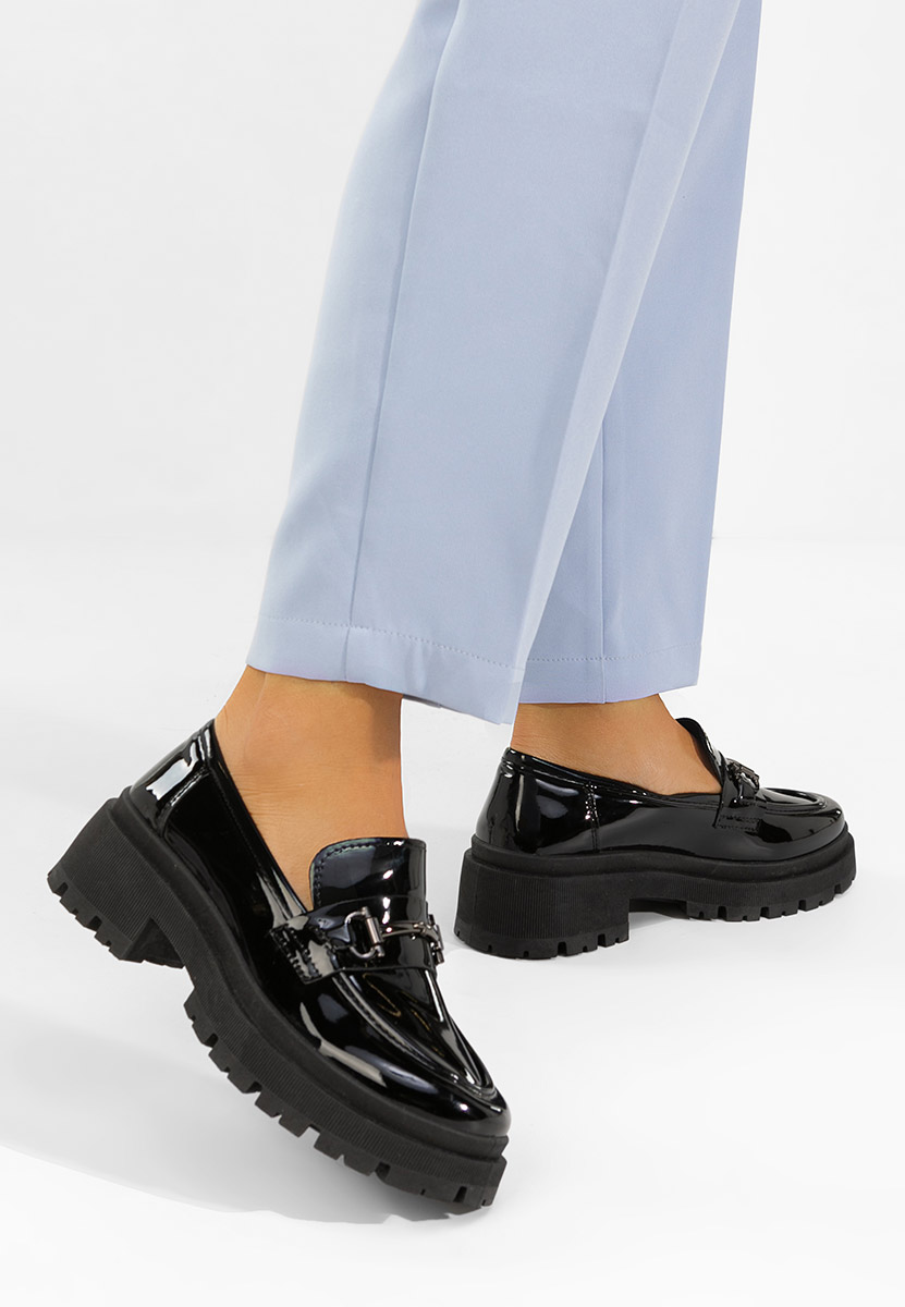 Mocassini da donna in vernice Elvilia nero