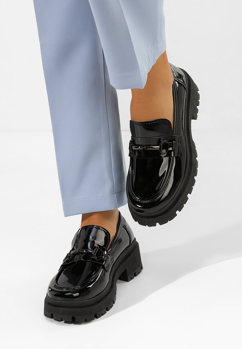 Mocassini da donna in vernice Elvilia nero