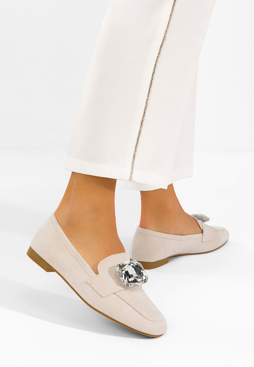 Mocassini donna pelle Olimia beige