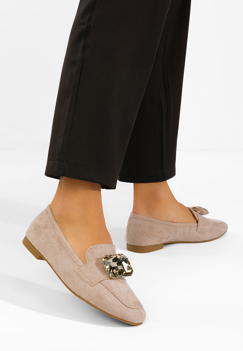 Mocassini donna pelle Olimia cachi