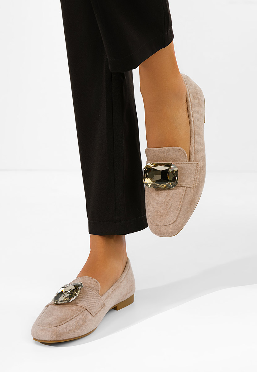 Mocassini donna pelle Olimia cachi