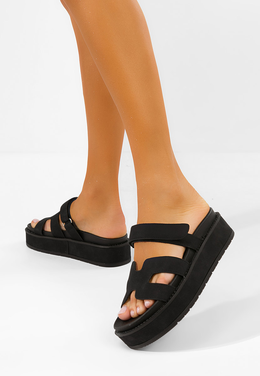 Ciabatte platform Versilia nero