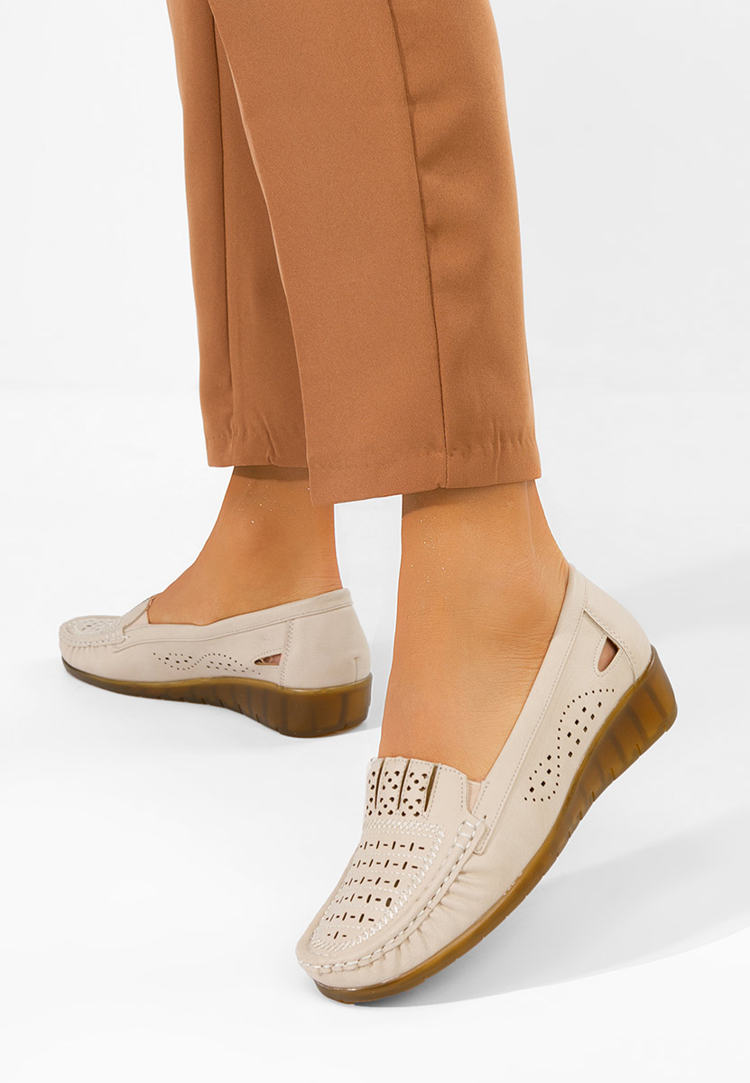 Mocassini da donna Genovia beige