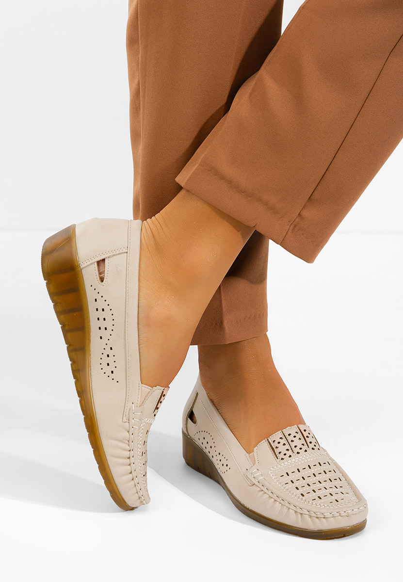 Mocassini da donna Genovia beige