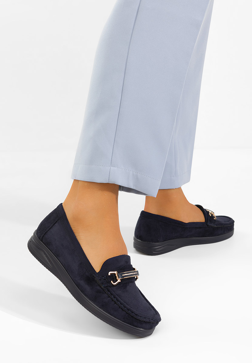 Mocassini donna pelle Esmiara blu marine