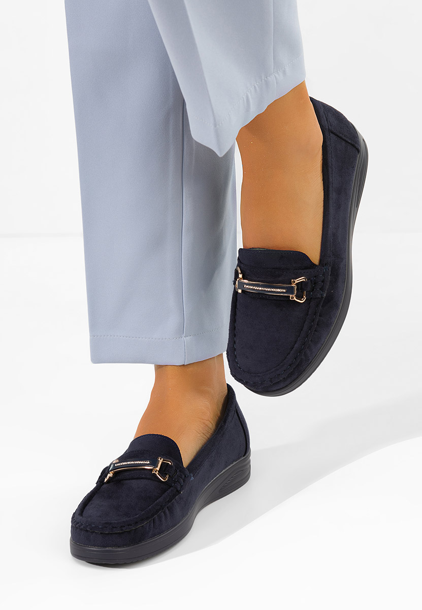 Mocassini donna pelle Esmiara blu marine