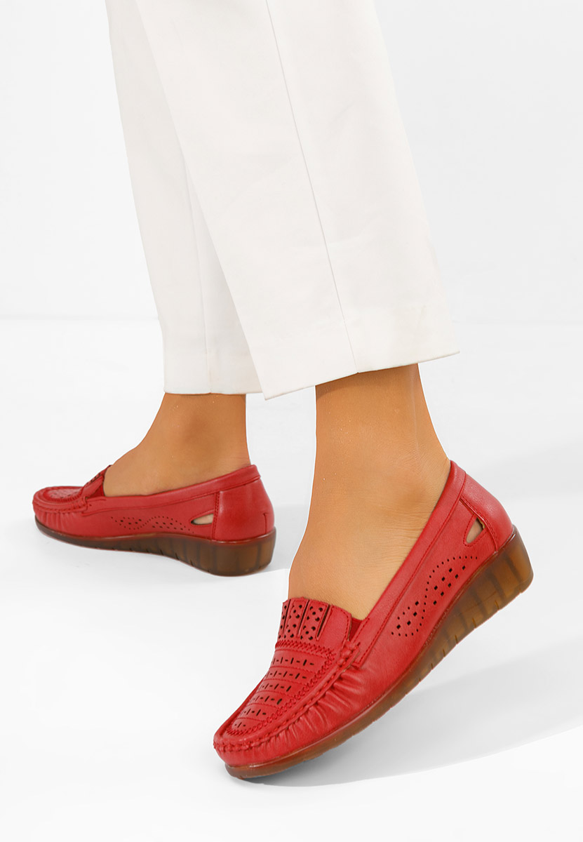 Mocassini da donna Genovia rosso