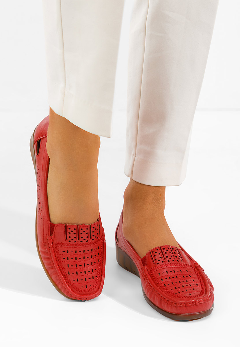 Mocassini da donna Genovia rosso