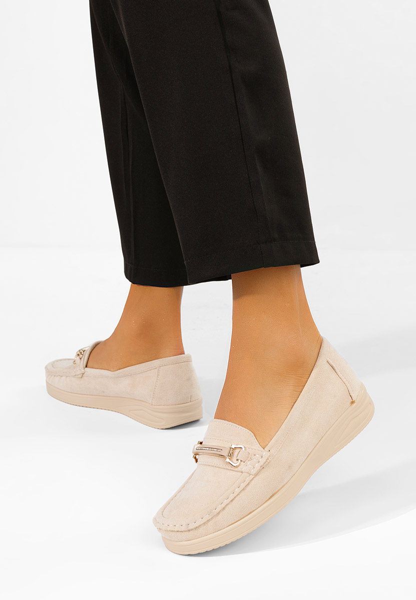 Mocassini donna pelle Esmiara beige