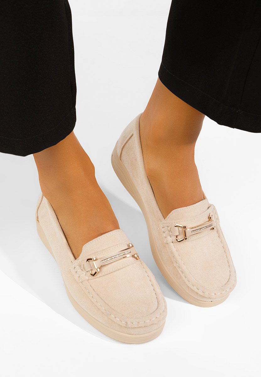 Mocassini donna pelle Esmiara beige