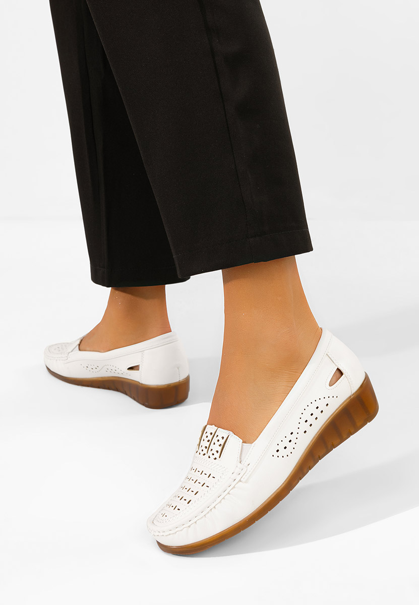 Mocassini da donna Genovia bianchi