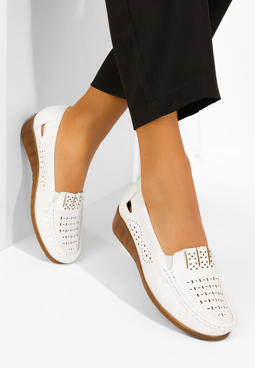 Mocassini da donna Genovia bianchi