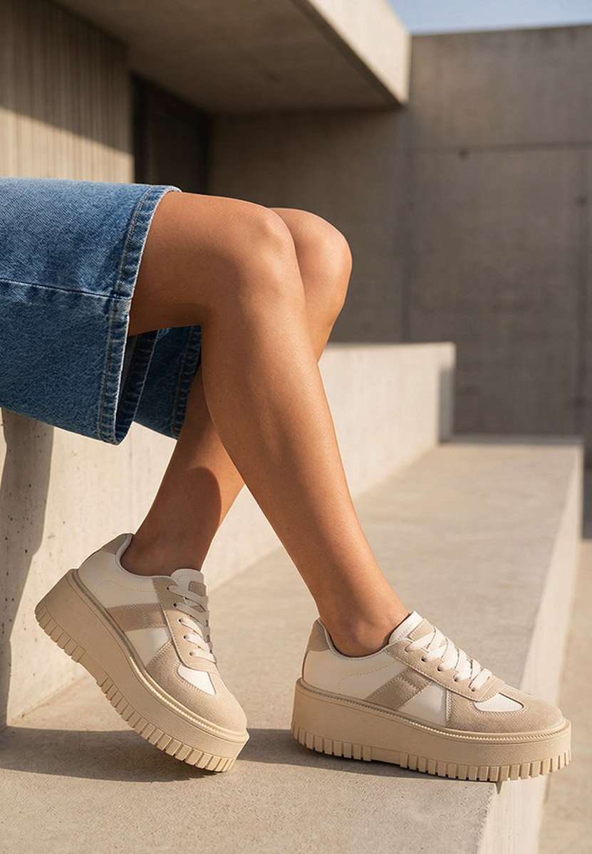 Sneakers con plateau Michele cachi