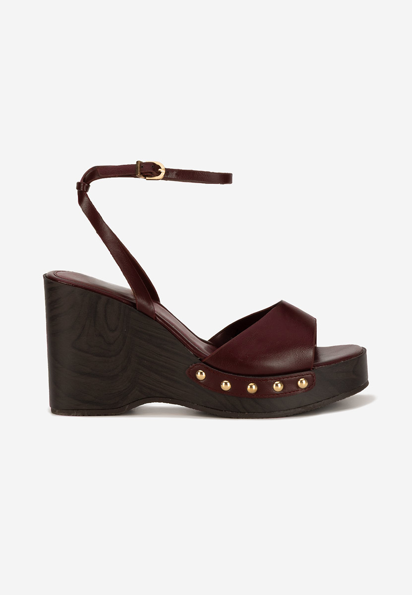 Sandali con zeppa Mirya granata