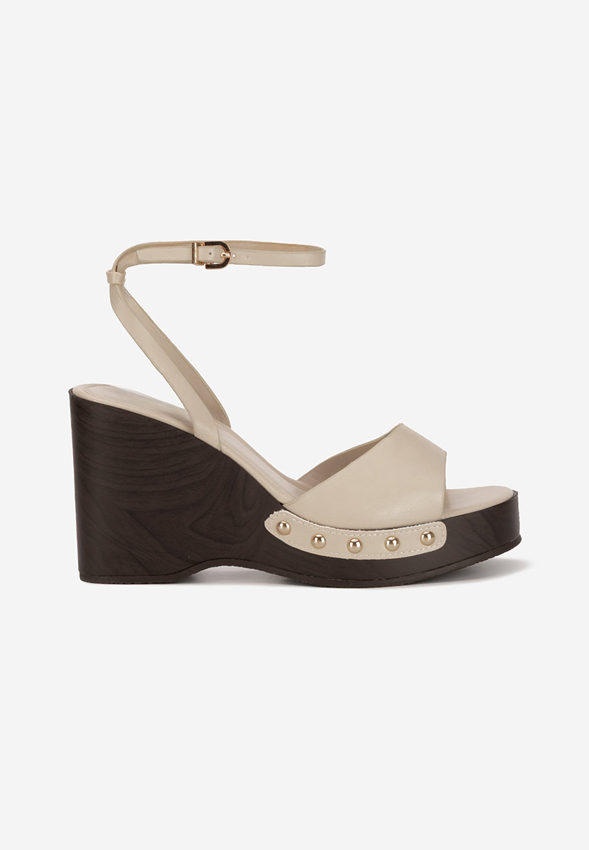 Sandali con zeppa Mirya beige