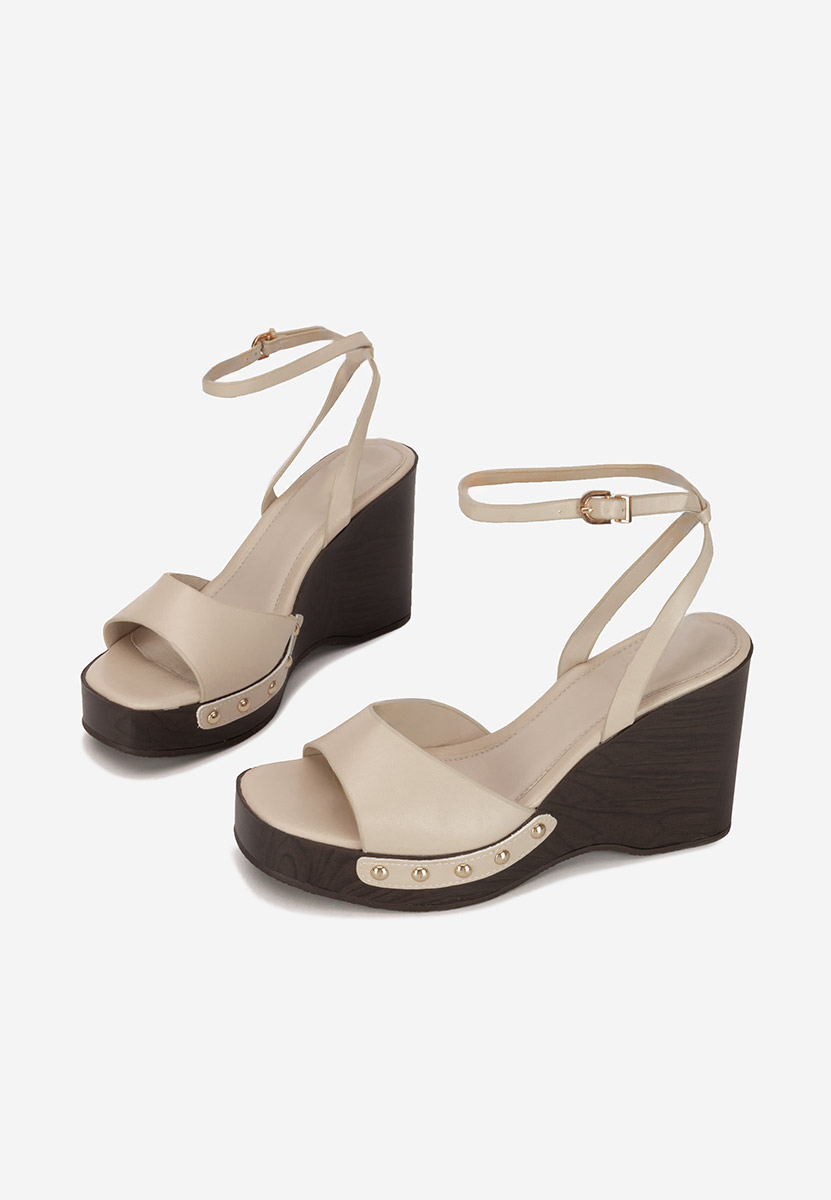 Sandali con zeppa Mirya beige