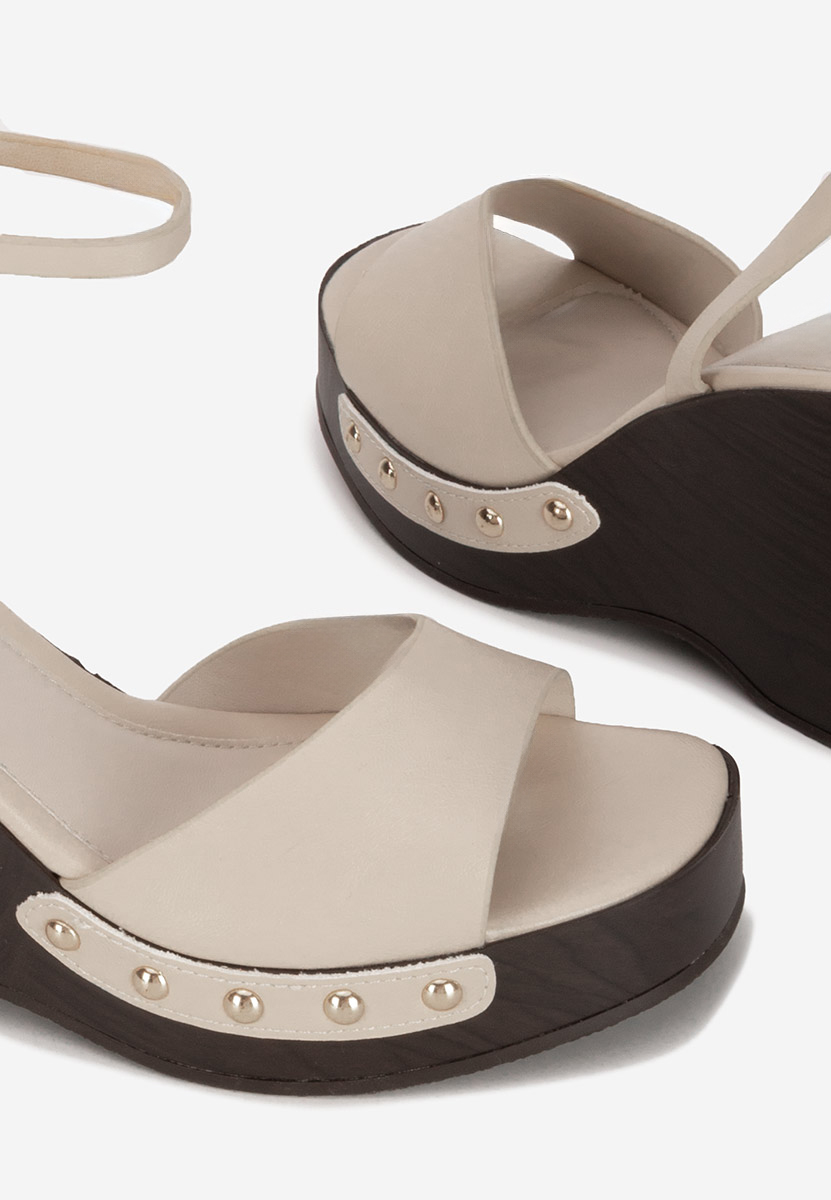 Sandali con zeppa Mirya beige