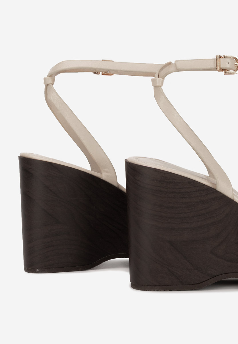 Sandali con zeppa Mirya beige
