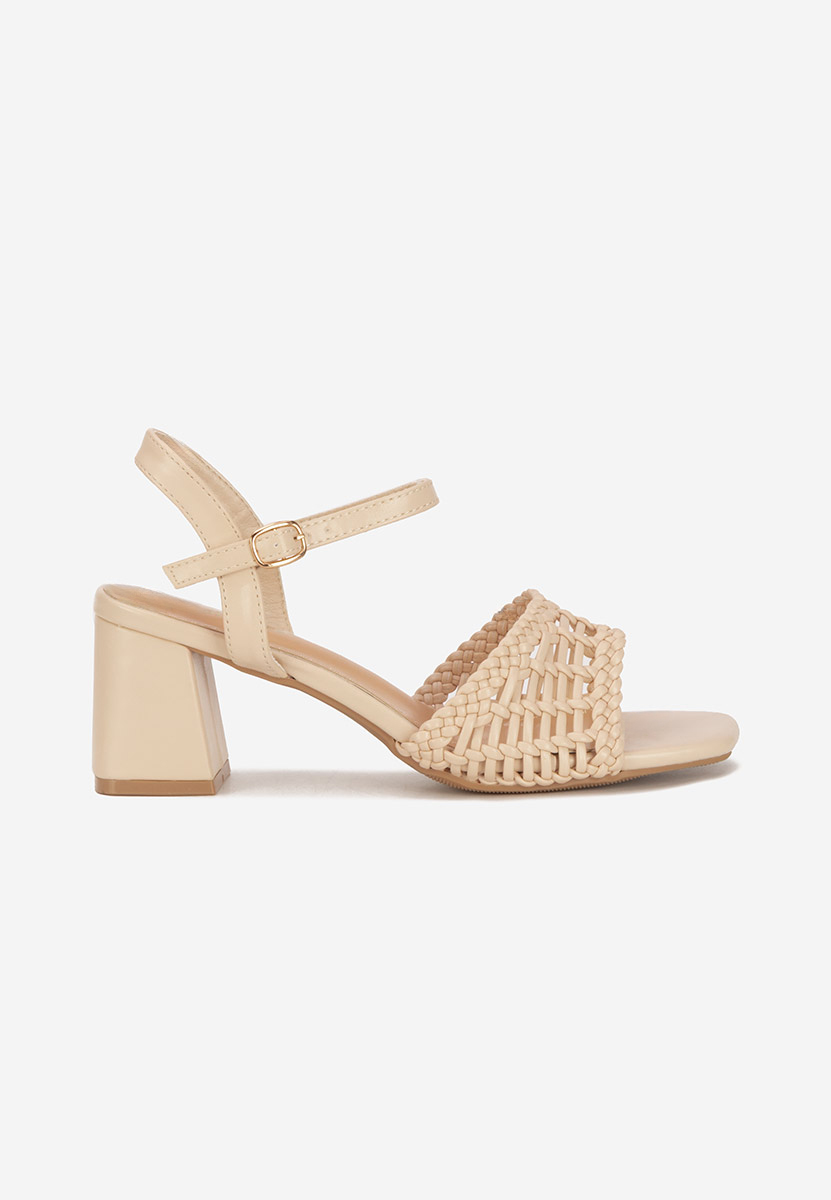 Sandali con tacco largo Kaley beige