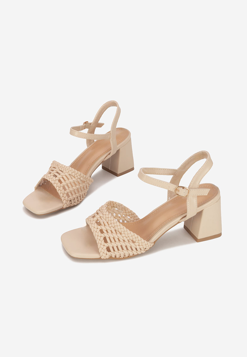 Sandali con tacco largo Kaley beige