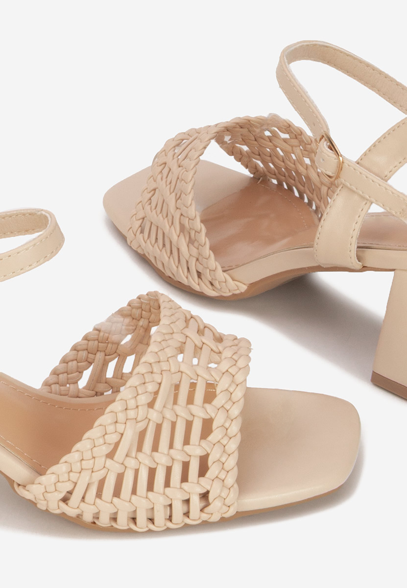 Sandali con tacco largo Kaley beige