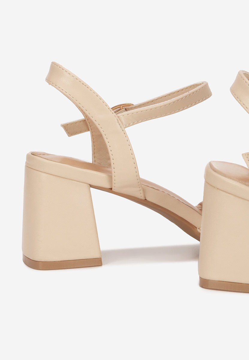 Sandali con tacco largo Kaley beige