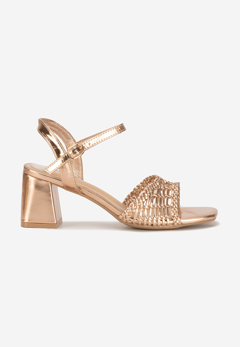 Sandali con tacco largo Kaley champagne