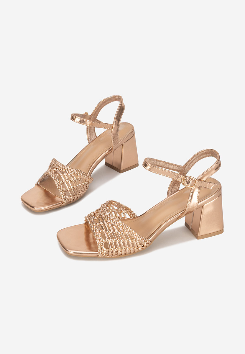 Sandali con tacco largo Kaley champagne