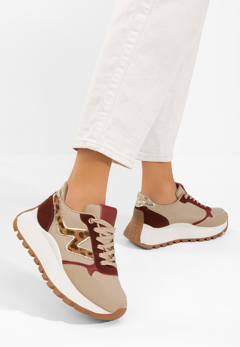 Sneakers con plateau Catrinela granata