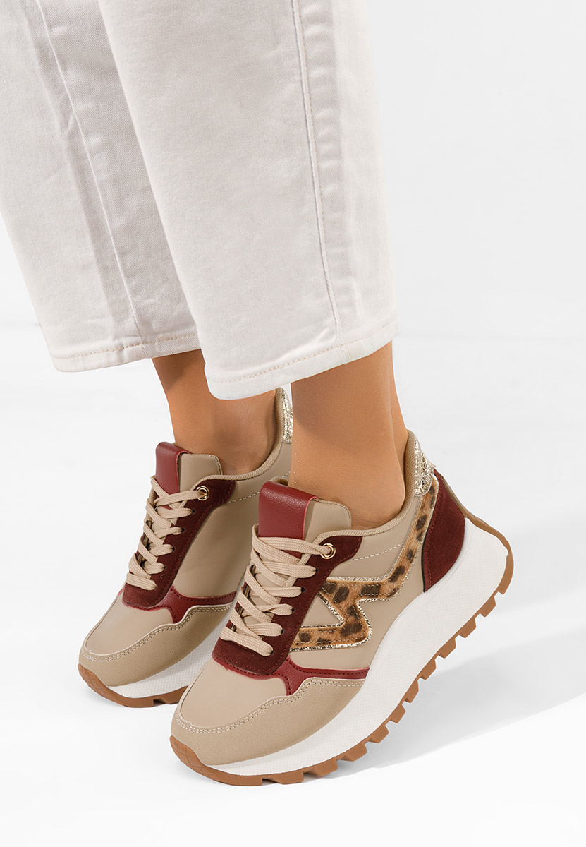 Sneakers con plateau Catrinela granata