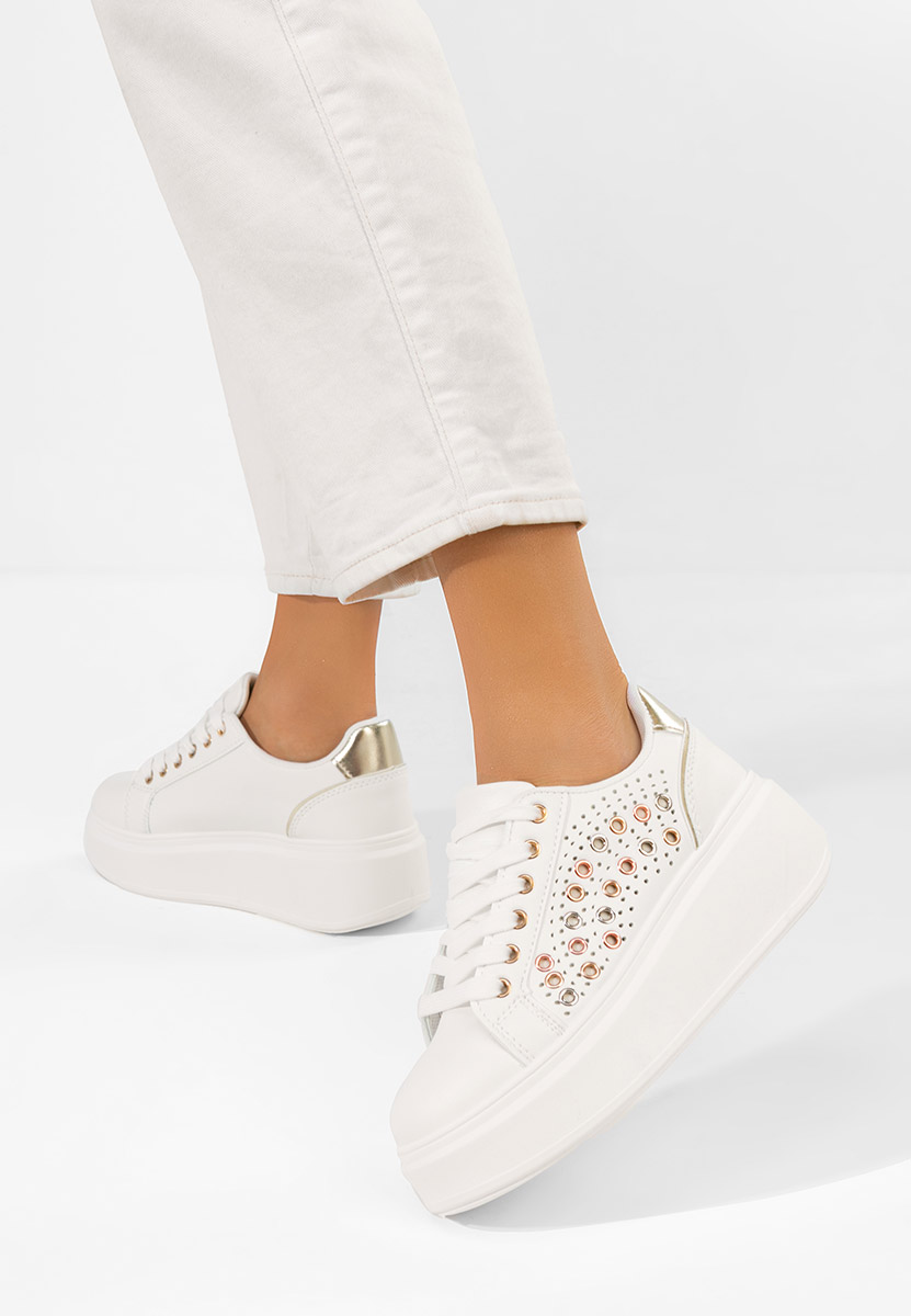 Sneakers con plateau Charolette oro