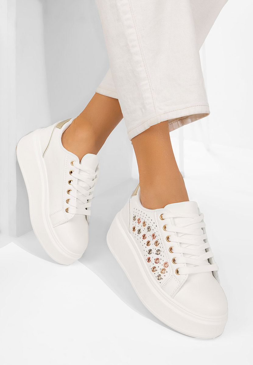 Sneakers con plateau Charolette oro