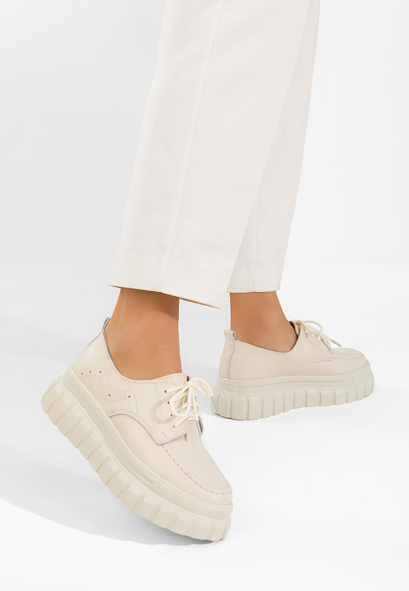 Scarpe basse donna pelle Camya beige