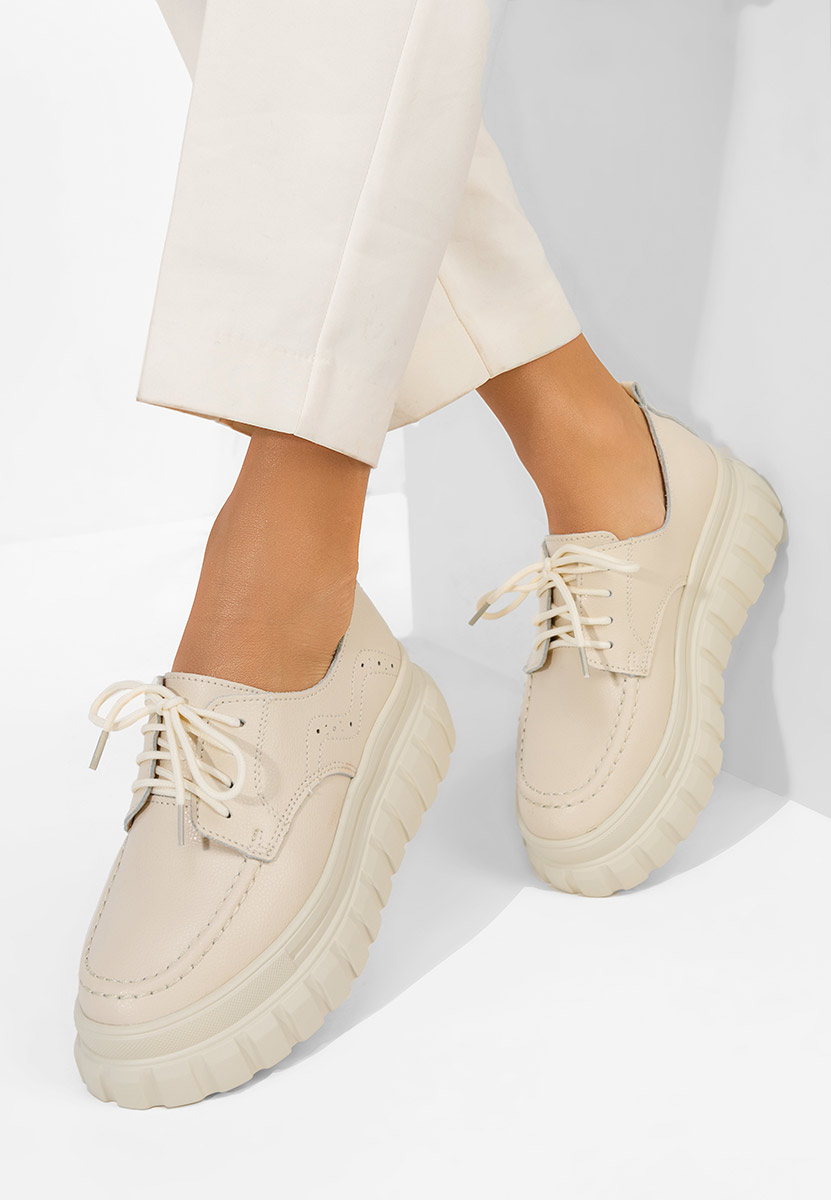 Scarpe basse donna pelle Camya beige