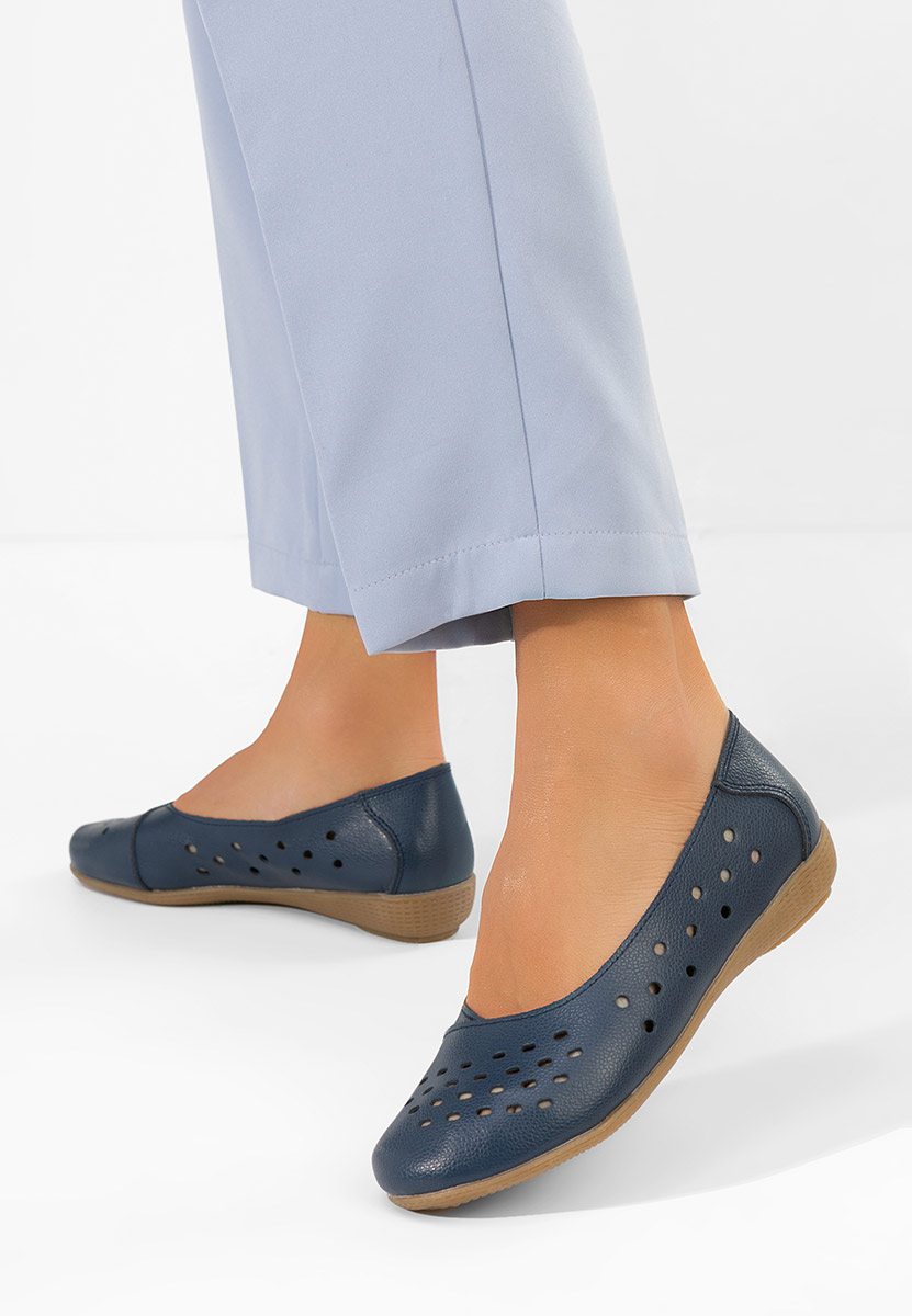 Ballerine pelle Andeia blu marine
