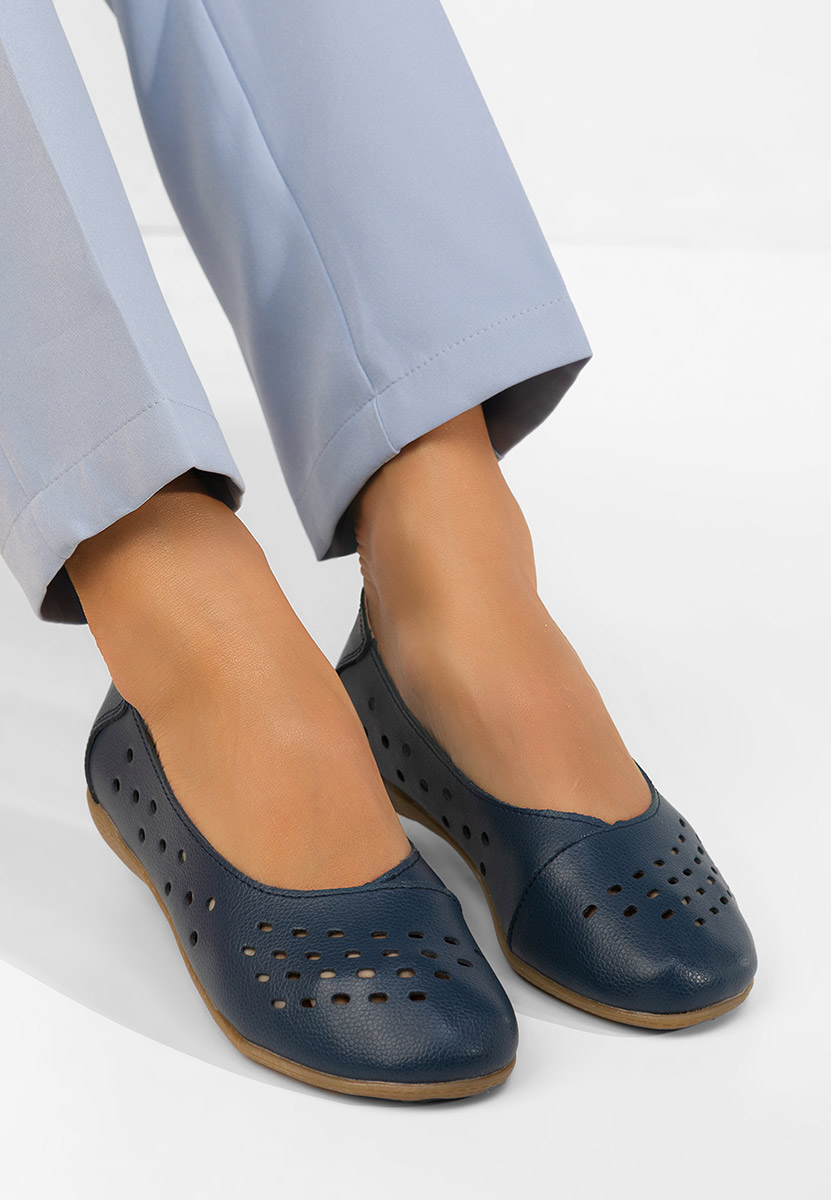 Ballerine pelle Andeia blu marine